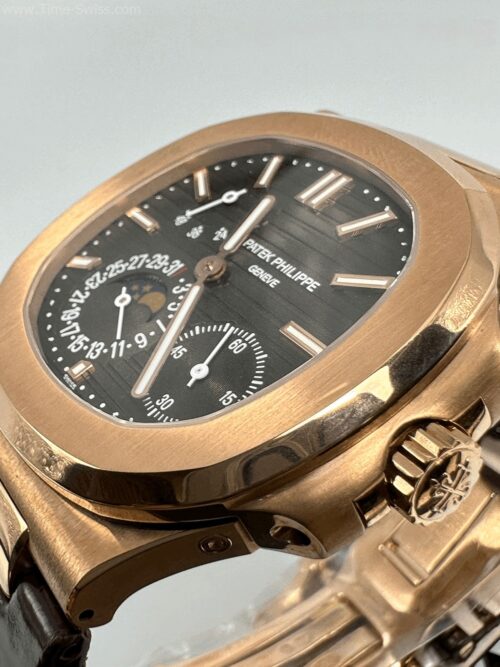 Patek Nautilus 5712R Rose Gold 40mm Leather Strap ZF V3 Swiss