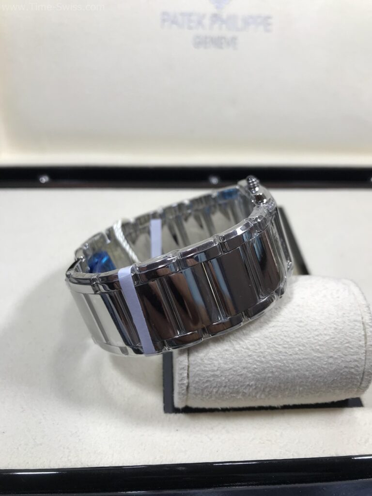 Patek Twenty-4 Blue Dial 30mm PPF Ladies Swiss หน้าน้ำเงิน เรือนเงิน ขอบเพชร 04