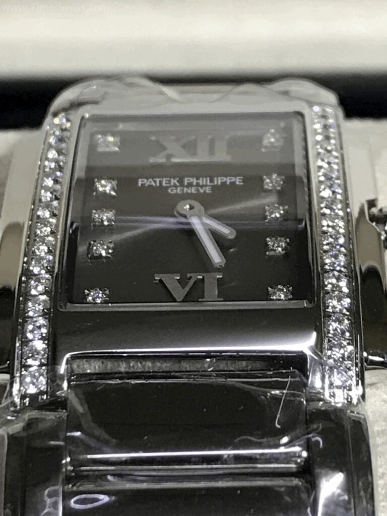 Patek Twenty-4 Grey Dial 30mm PPF Ladies Swiss หน้าเทา เรือนเงิน ขอบเพชร 04