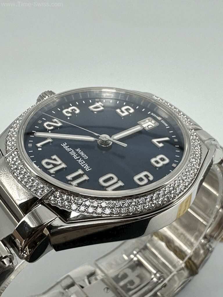 Patek Twenty-4 7300 Blue Dial Diamond 36mm PPF V2 Swiss เรือนเงิน ขอบเพชร หน้าน้ำเงิน 03