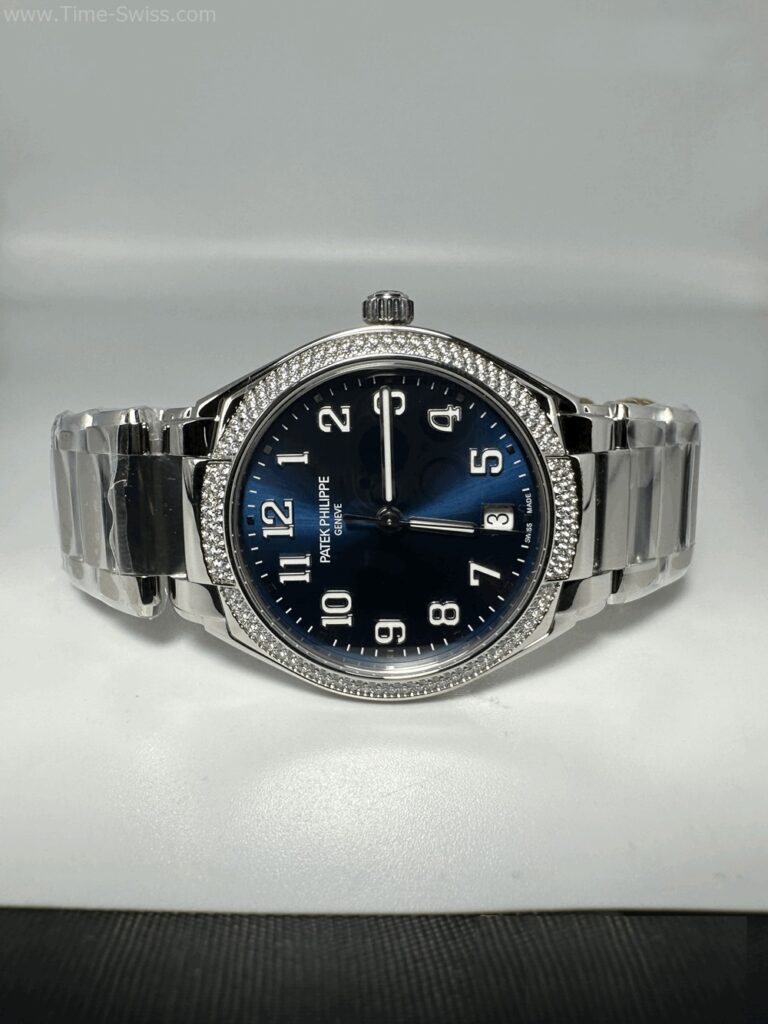Patek Twenty-4 7300 Blue Dial Diamond 36mm PPF V2 Swiss เรือนเงิน ขอบเพชร หน้าน้ำเงิน 08
