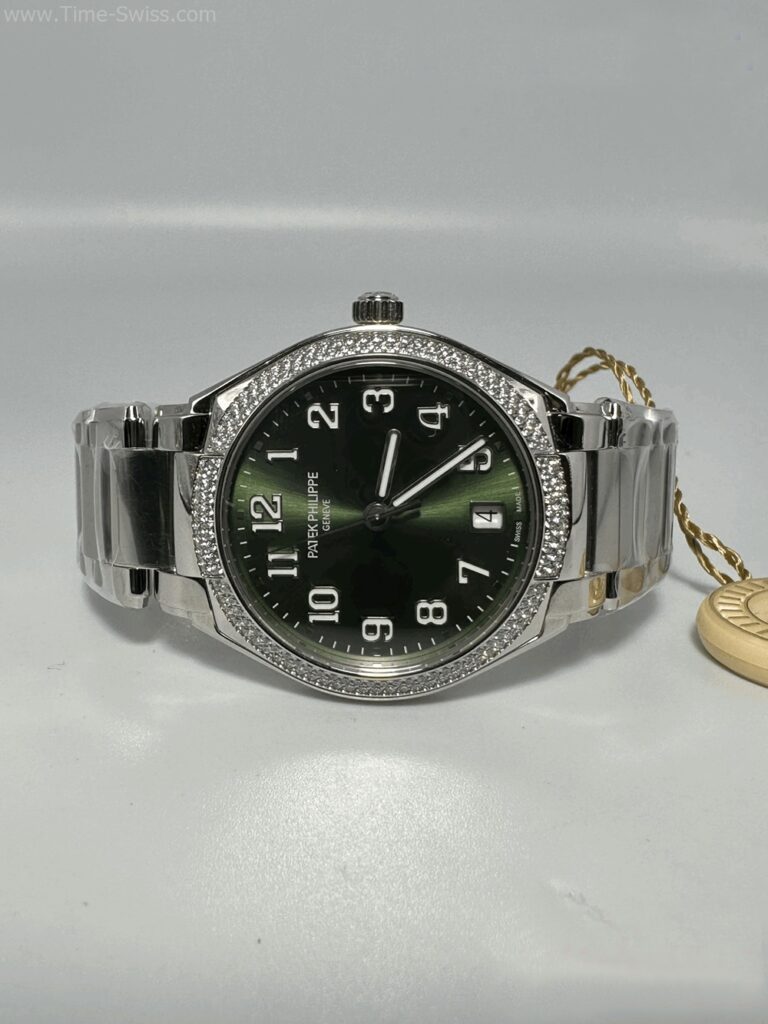 Patek Twenty-4 7300 Green Dial Diamond 36mm PPF V2 Swiss เรือนเงิน ขอบเพชร หน้าเขียว 02