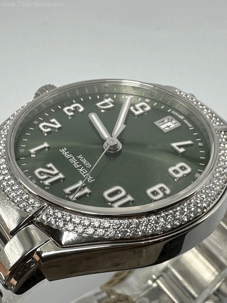 Patek Twenty-4 7300 Green Dial Diamond 36mm PPF V2 Swiss เรือนเงิน ขอบเพชร หน้าเขียว 03