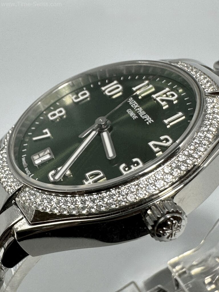 Patek Twenty-4 7300 Green Dial Diamond 36mm PPF V2 Swiss เรือนเงิน ขอบเพชร หน้าเขียว 04