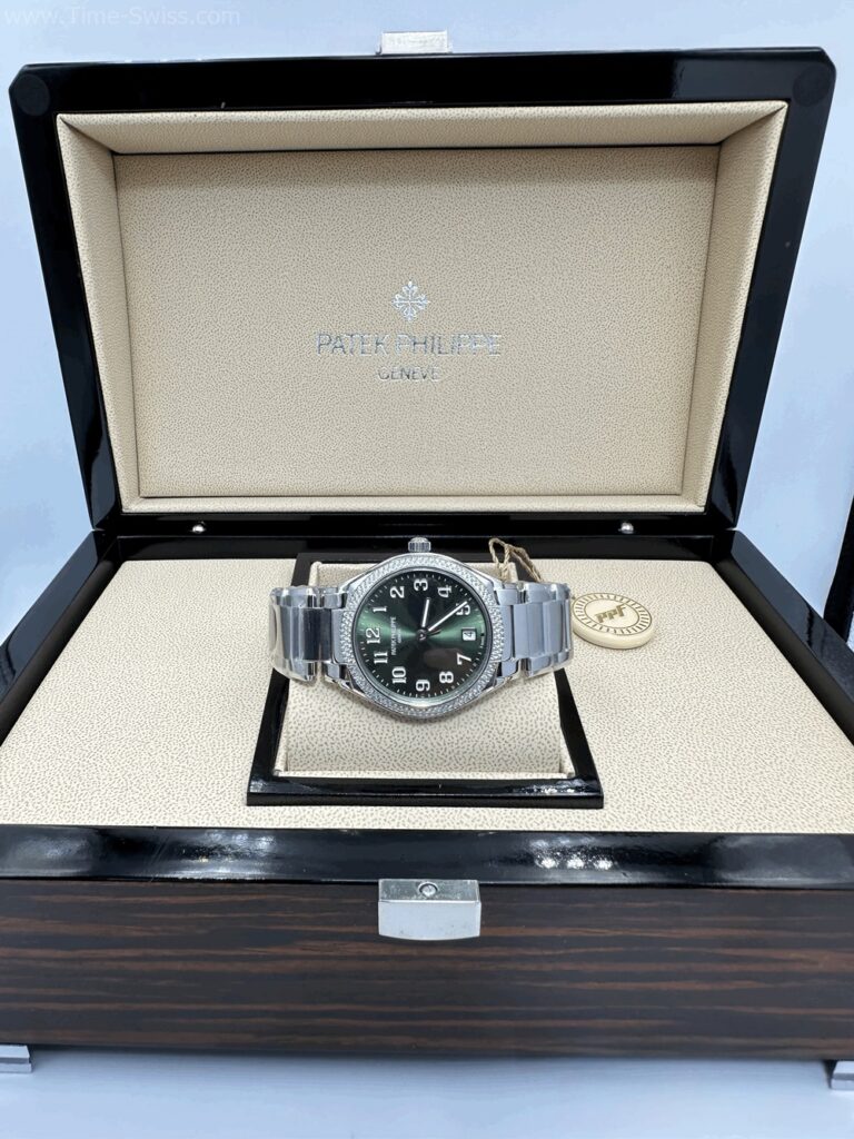 Patek Twenty-4 7300 Green Dial Diamond 36mm PPF V2 Swiss เรือนเงิน ขอบเพชร หน้าเขียว 09