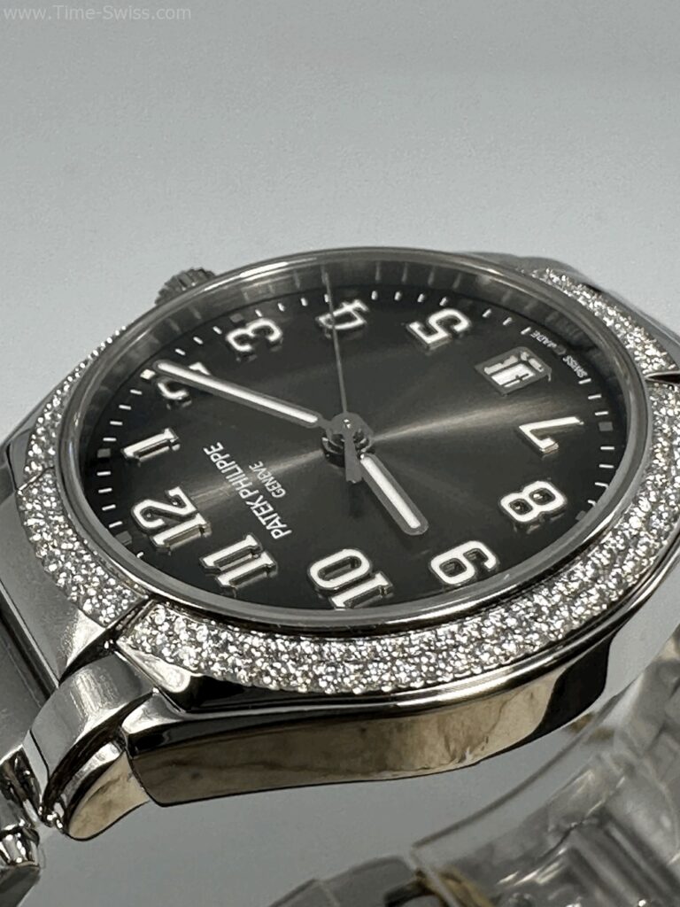 Patek Twenty-4 7300 Grey Dial 36mm PPF V2 Swiss เรือนเงิน ขอบเพชร หน้าเทา 03