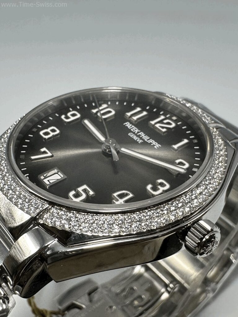 Patek Twenty-4 7300 Grey Dial 36mm PPF V2 Swiss เรือนเงิน ขอบเพชร หน้าเทา 04