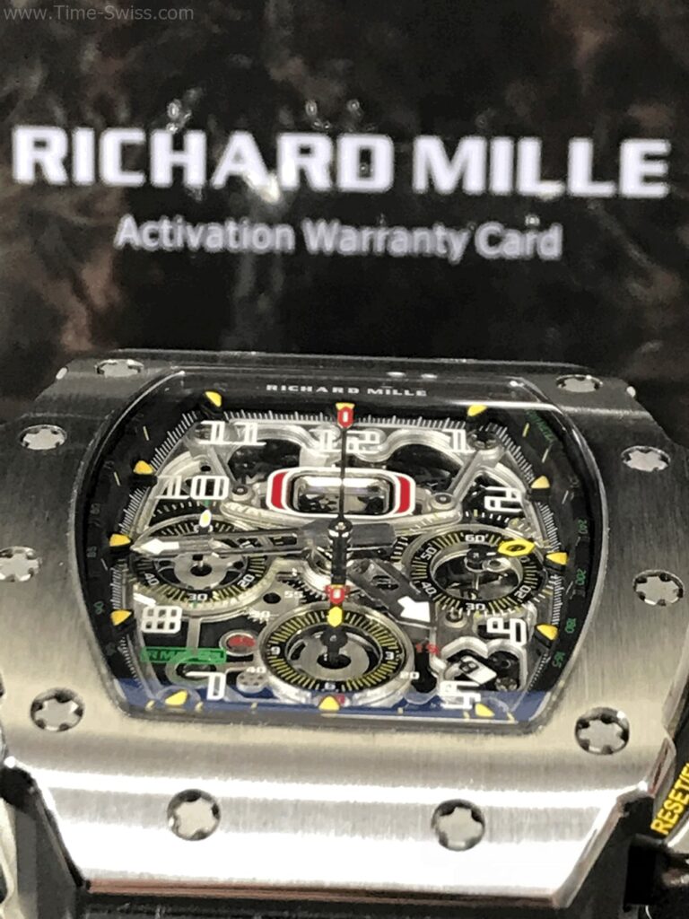 Richard Mille RM011-03 ST Black Rubber KV V4 Swiss เรือนเงิน สายยางดำ 05