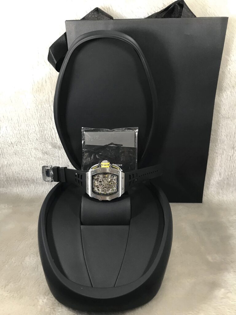 Richard Mille RM011-03 ST Black Rubber KV V4 Swiss เรือนเงิน สายยางดำ 09