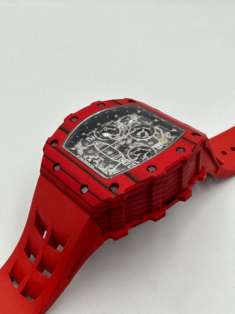 Richard Mille RM011-03 Red Carbon Red Rubber KV Swiss เรือนคาร์บอนแดง สายยางแดง 05