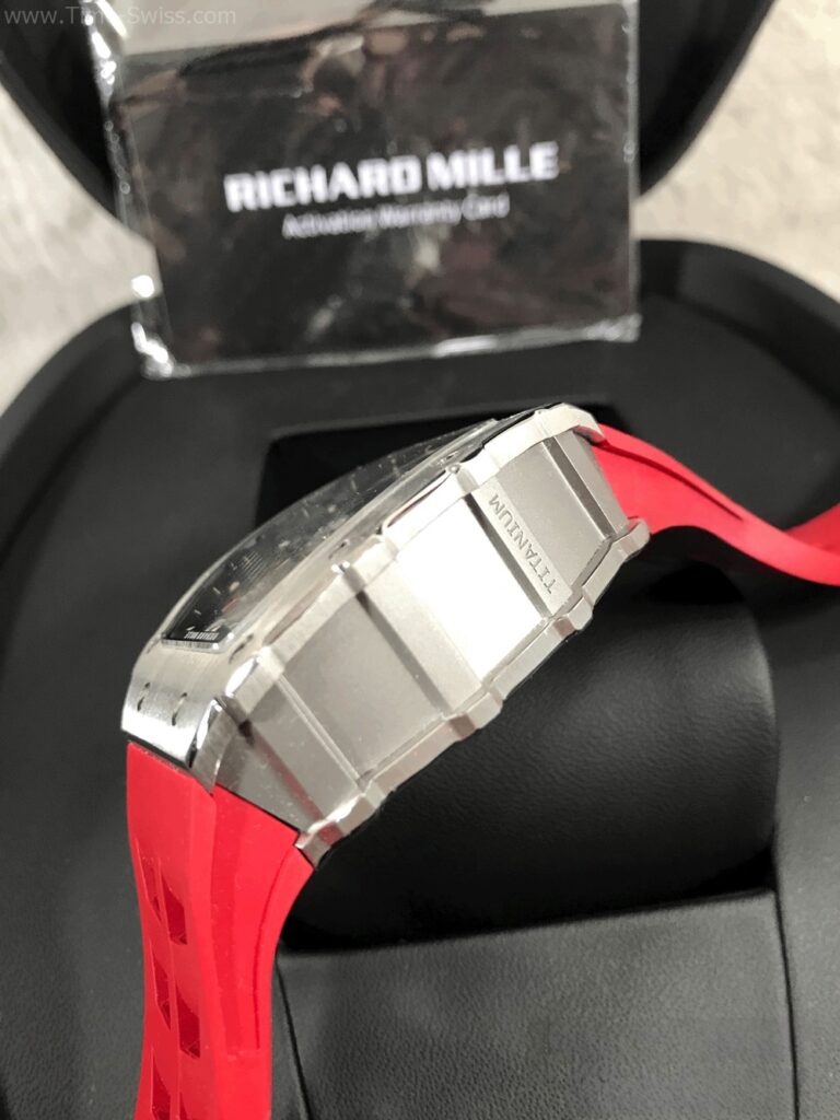 Richard Mille RM011-03 ST Red Rubber KV V4 Swiss เรือนเงิน สายยางแดง 04