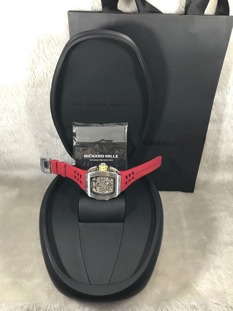 Richard Mille RM011-03 ST Red Rubber KV V4 Swiss เรือนเงิน สายยางแดง 09