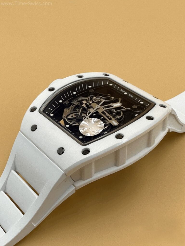 Richard Mille RM055 Bubba White Carbon ZF Swiss เรือนคาร์บอนขาว สายยางขาว 04