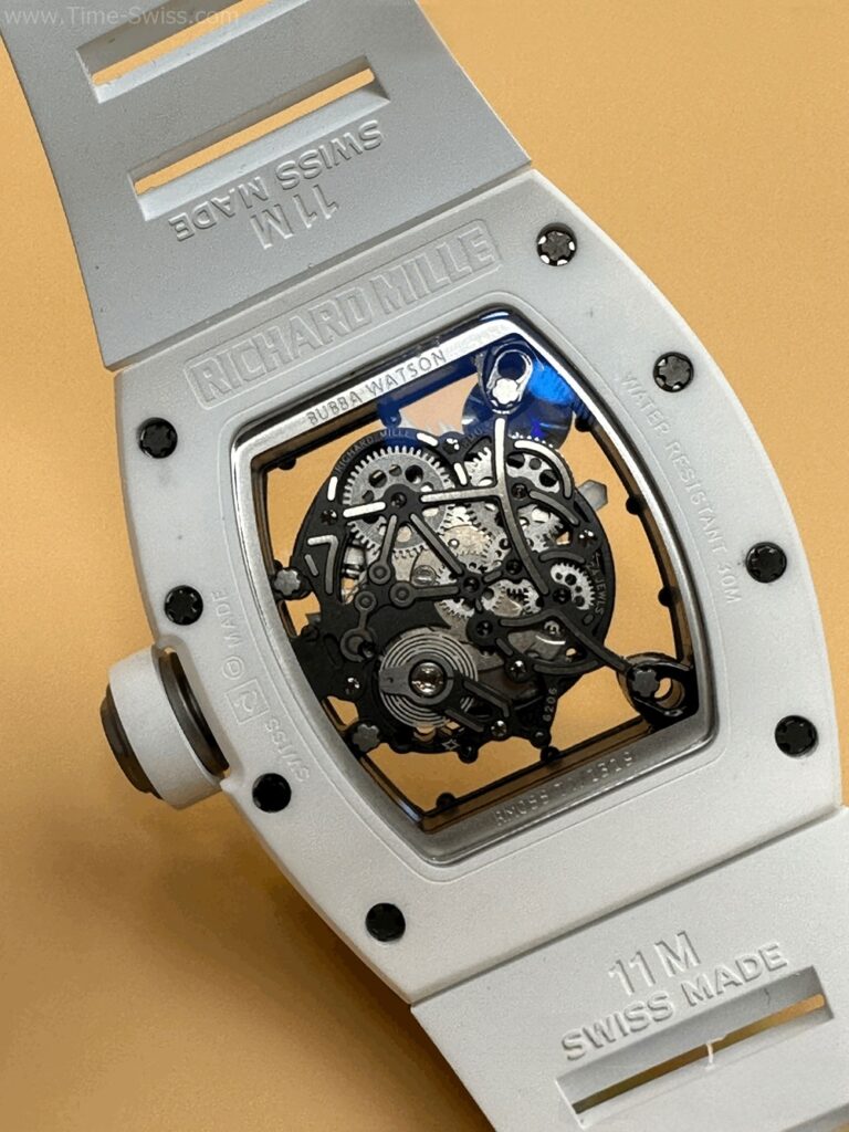 Richard Mille RM055 Bubba White Carbon ZF Swiss เรือนคาร์บอนขาว สายยางขาว 06