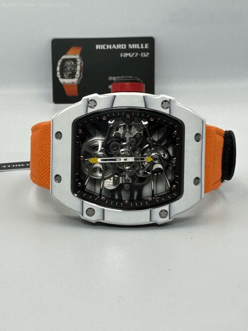 Richard Mille RM27-02 White Carbon Orange Cloth Strap 40mm RM Swiss