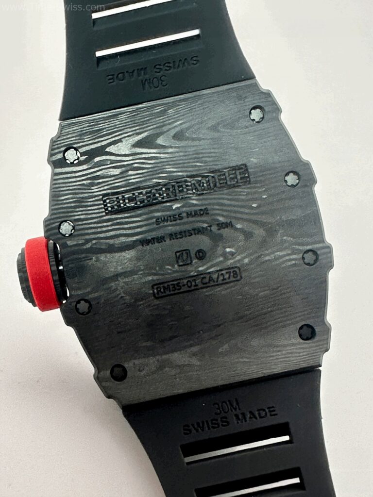 Richard Mille RM035-01 Carbon Black Rubber BBR Swiss เรือนคาร์บอนดำ สายยางดำ 05