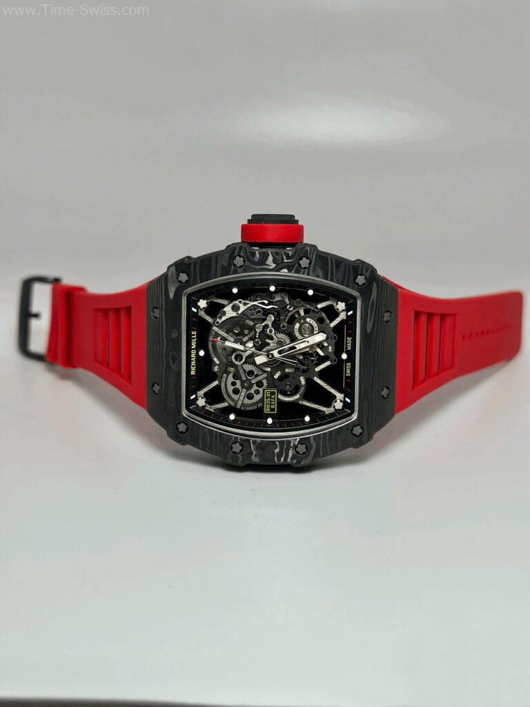 Richard Mille RM035-01 Carbon Red Rubber BBR Swiss เรือนคาร์บอนดำ สายยางแดง 07