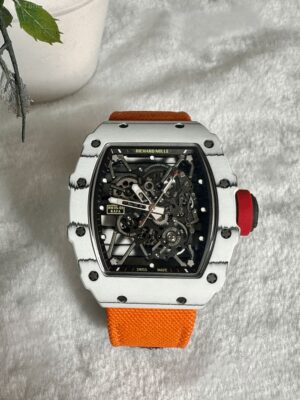 Richard Mille RM035-01 White Carbon Orange Cloth Strap 42mm BBR Swiss