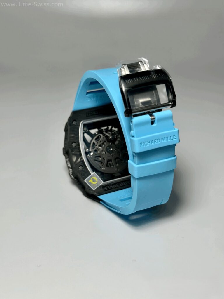 Richard Mille RM035-02 Carbon Blue Rubber BBR Swiss เรือนคาร์บอนดำ สายยางฟ้า 04