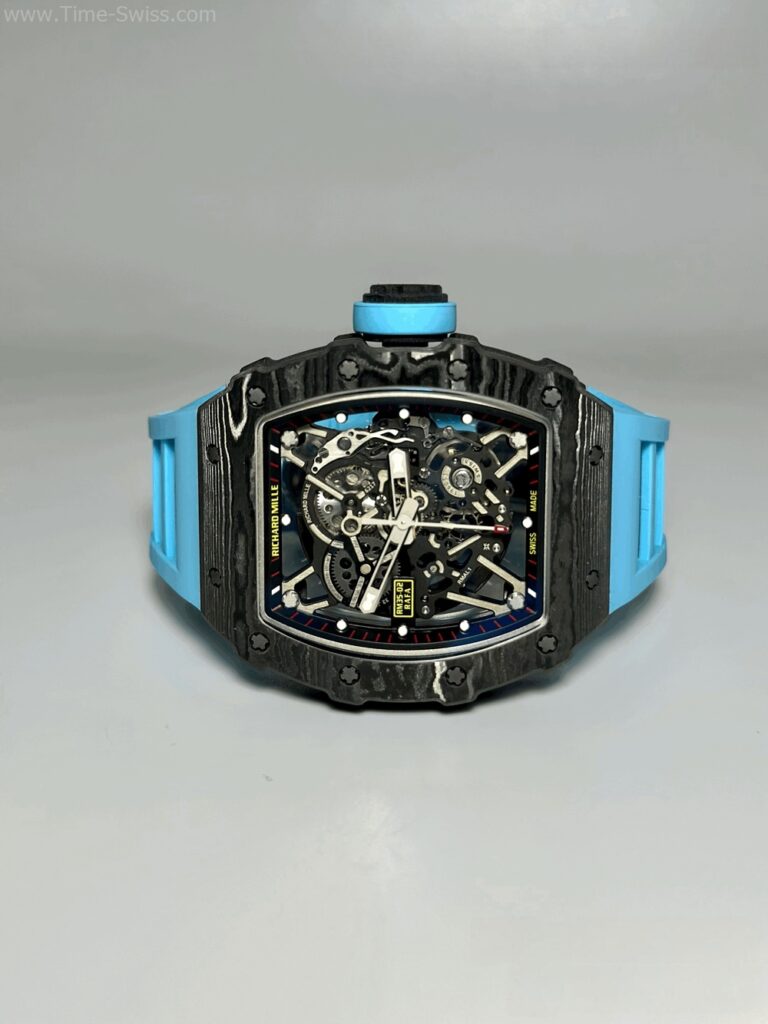 Richard Mille RM035-02 Carbon Blue Rubber BBR Swiss เรือนคาร์บอนดำ สายยางฟ้า 06