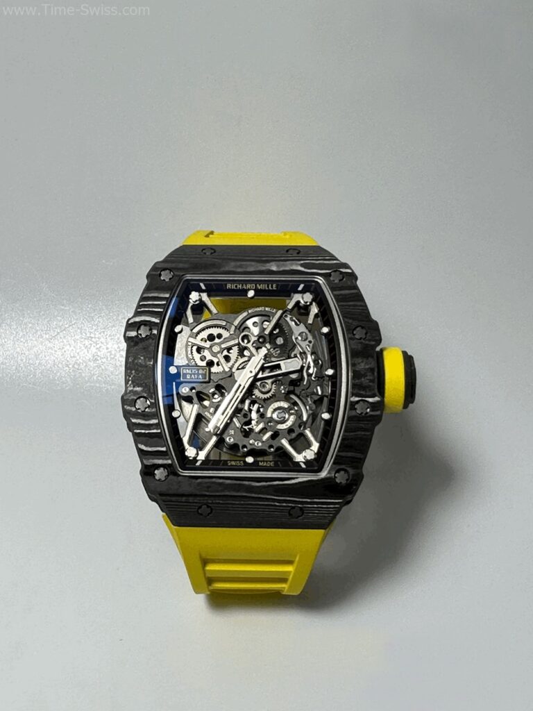 Richard Mille RM035-02 Carbon Yellow Rubber BBR Swiss เรือนคาร์บอนดำ สายยางเหลือง 01