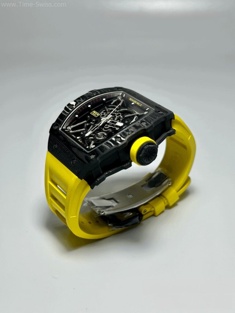 Richard Mille RM035-02 Carbon Yellow Rubber BBR Swiss เรือนคาร์บอนดำ สายยางเหลือง 03