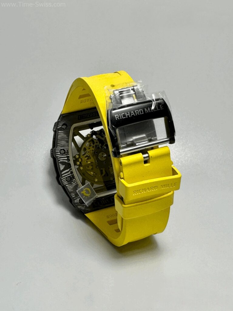 Richard Mille RM035-02 Carbon Yellow Rubber BBR Swiss เรือนคาร์บอนดำ สายยางเหลือง 05