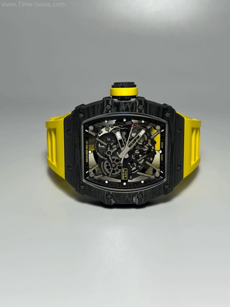 Richard Mille RM035-02 Carbon Yellow Rubber BBR Swiss เรือนคาร์บอนดำ สายยางเหลือง 07