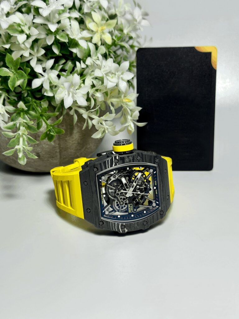 Richard Mille RM035-02 Carbon Yellow Rubber BBR Swiss เรือนคาร์บอนดำ สายยางเหลือง 08