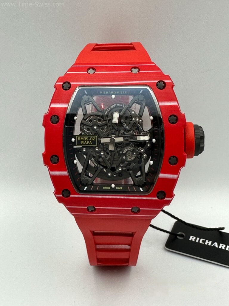 Richard Mille RM035-02 Rafael Red Carbon Red Rubber KV Swiss เรือนแดง สายยางแดง 01