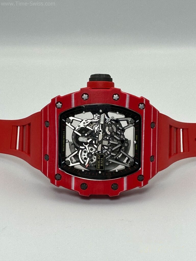 Richard Mille RM035-02 Rafael Red Carbon Red Rubber KV Swiss เรือนแดง สายยางแดง 06