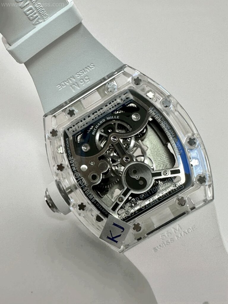 Richard Mille RM51-01 Tiger White Rubber RM Swiss เรือนใส หน้าเสือมังกร สายยางขาว 07