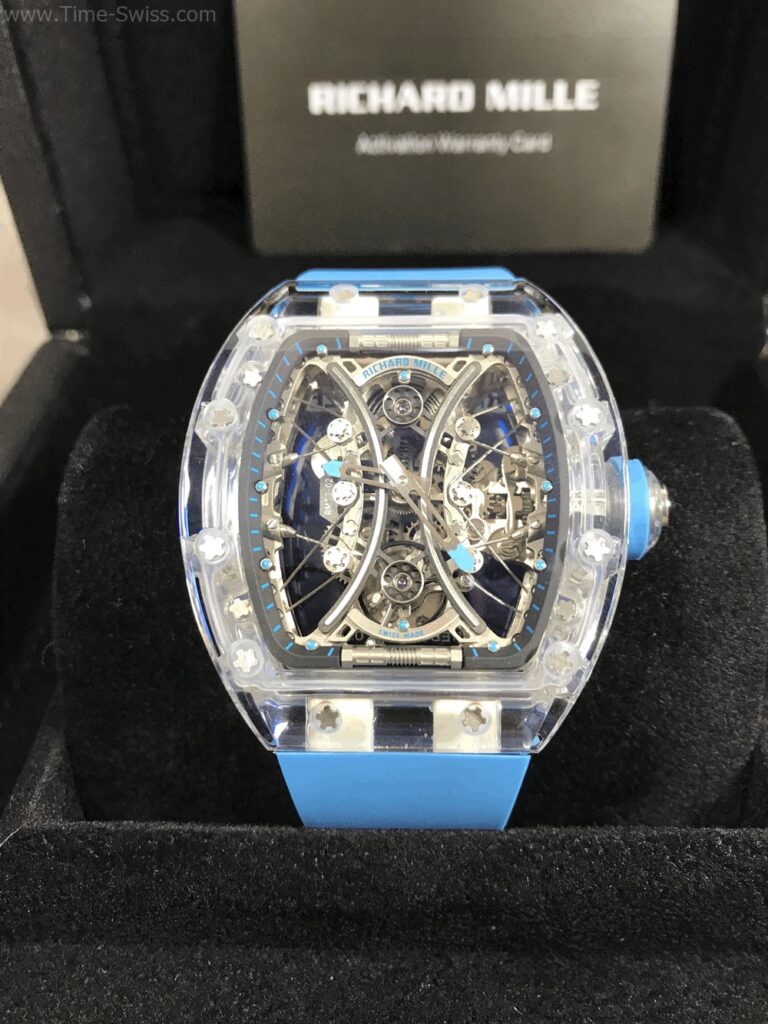 Richard Mille RM53-02 Tourbillion Blue Rubber RM Swiss เรือนใส สายยางฟ้า 01