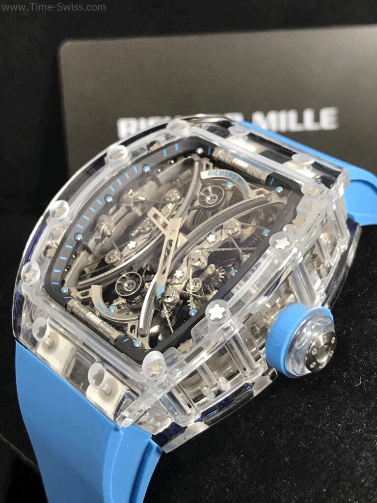 Richard Mille RM53-02 Tourbillion Blue Rubber RM Swiss เรือนใส สายยางฟ้า 03