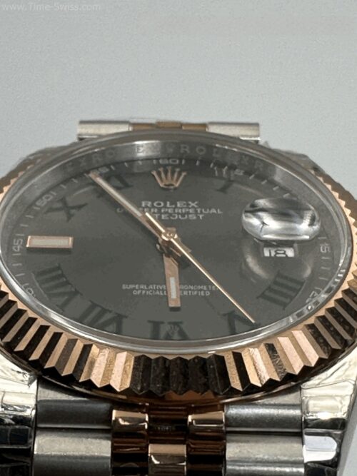 Rolex Datejust M126331 Rose Gold 2K Black Dial Roman Jubilee 41mm EW Swiss