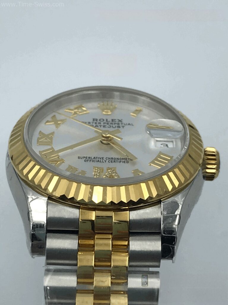 Rolex Datejust Gold 2K White Dial 31mm Ladies Swiss หน้าขาวเงิน โรมัน สายจูบีลี5ข้อ 03