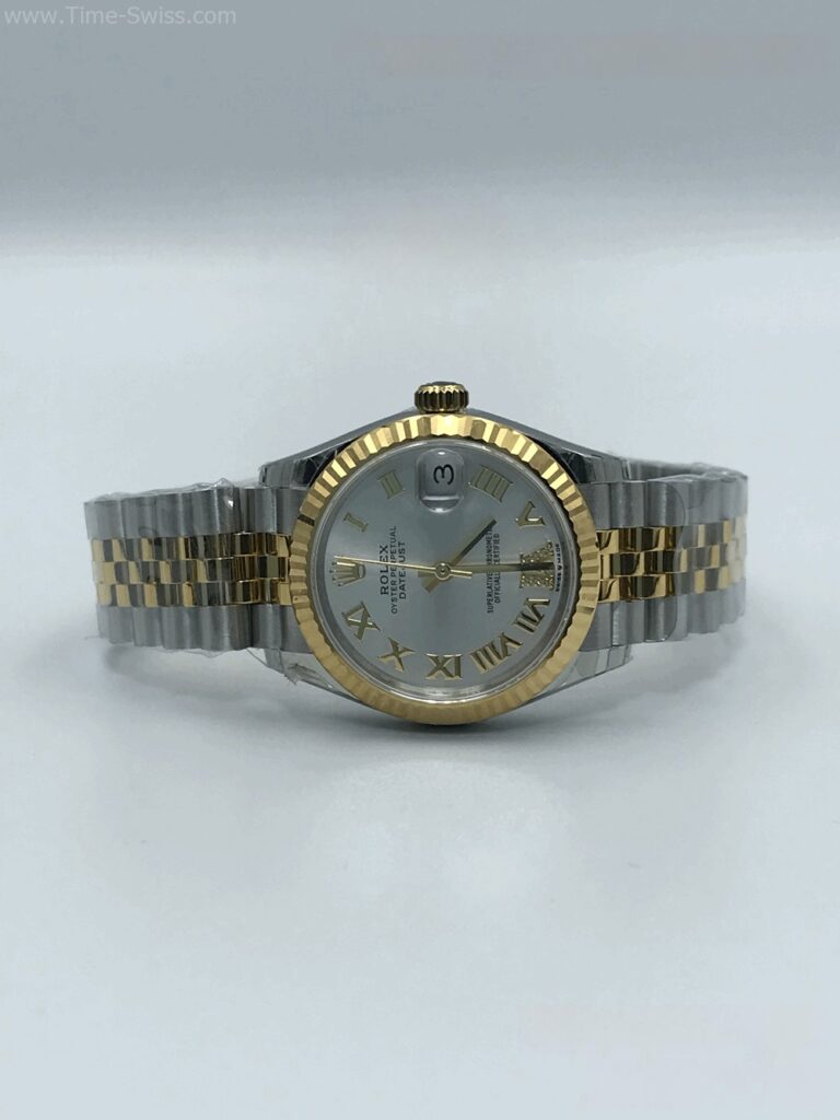 Rolex Datejust Gold 2K White Dial 31mm Ladies Swiss หน้าขาวเงิน โรมัน สายจูบีลี5ข้อ 07