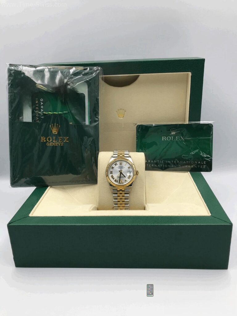 Rolex Datejust Gold 2K White Dial 31mm Ladies Swiss หน้าขาวเงิน โรมัน สายจูบีลี5ข้อ 08