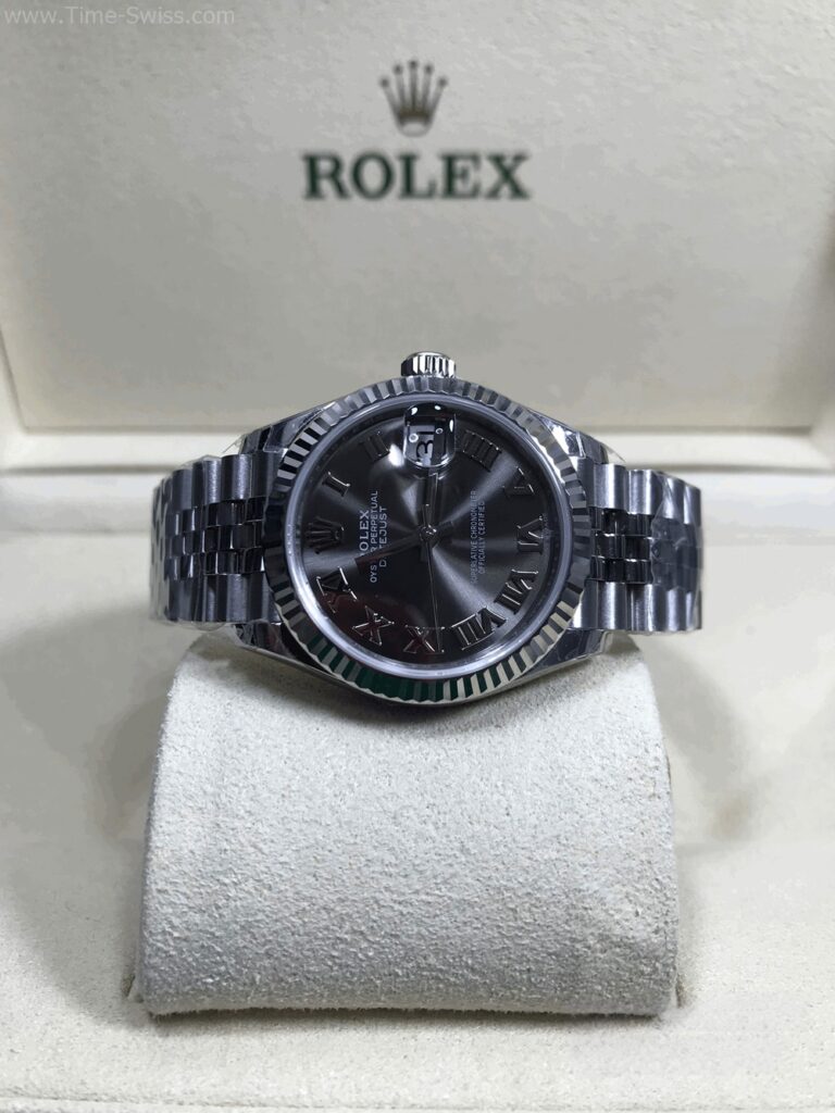 Rolex Datejust Black Dial 31mm Roman Ladies Swiss หน้าดำ สายจูบีลี5ข้อ 08