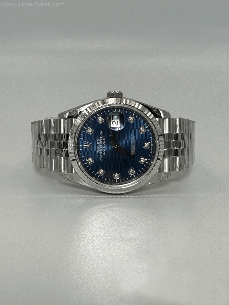 Rolex Datejust Fluted Motif Blue Dial Jubilee 41mm Swiss หน้าน้ำเงินเพชร สายจูบีลี5ข้อ 02