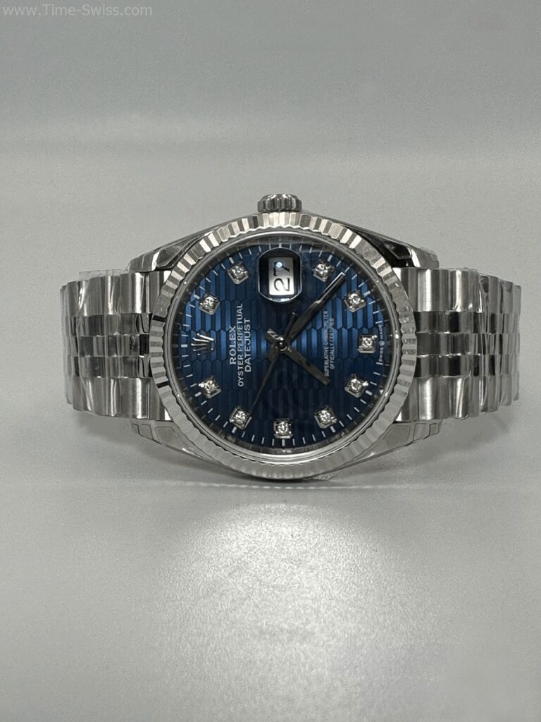 Rolex Datejust Fluted Motif Blue Dial Jubilee 41mm Swiss หน้าน้ำเงินเพชร สายจูบีลี5ข้อ 06