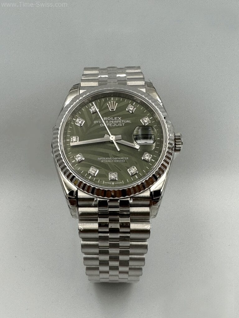 Rolex Datejust Green Olive Dial Jubilee 41mm Swiss หน้าเขียวเพชร ใบไม้ สายจูบีลี5ข้อ 01