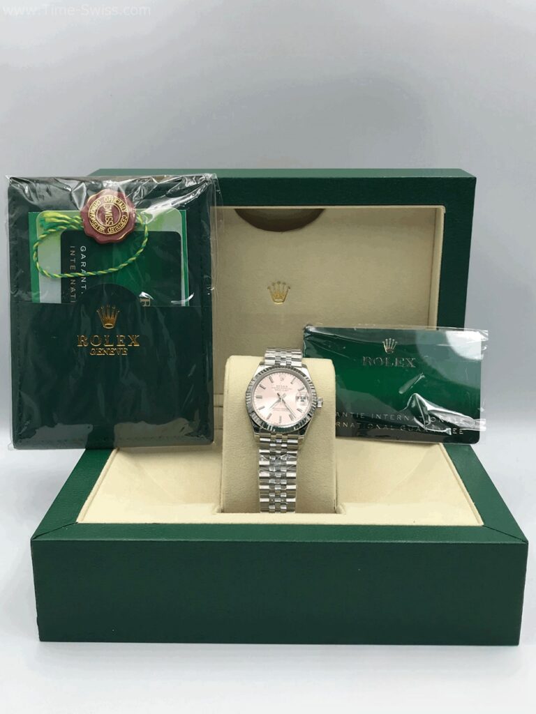 Rolex Datejust Pink Dial 31mm Ladies Swiss หน้าชมพูขีด สายจูบีลี5ข้อ 07