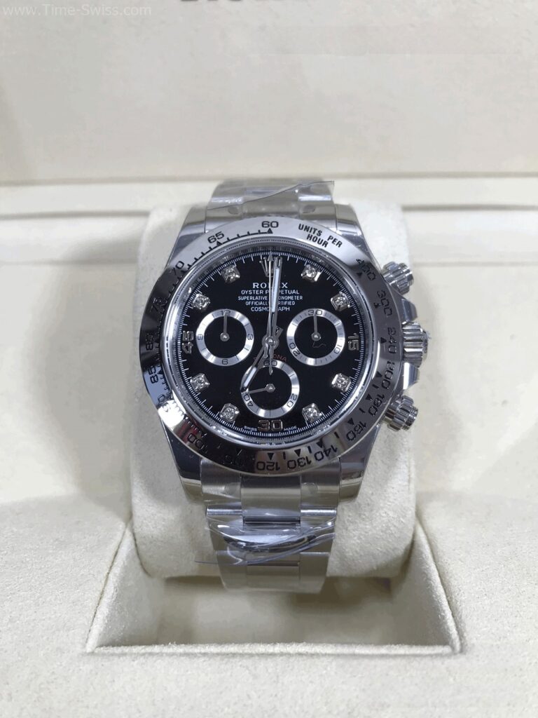 Rolex Daytona Black Dial Diamond 40mm BT Swiss หน้าดำ เลขเพชร 01