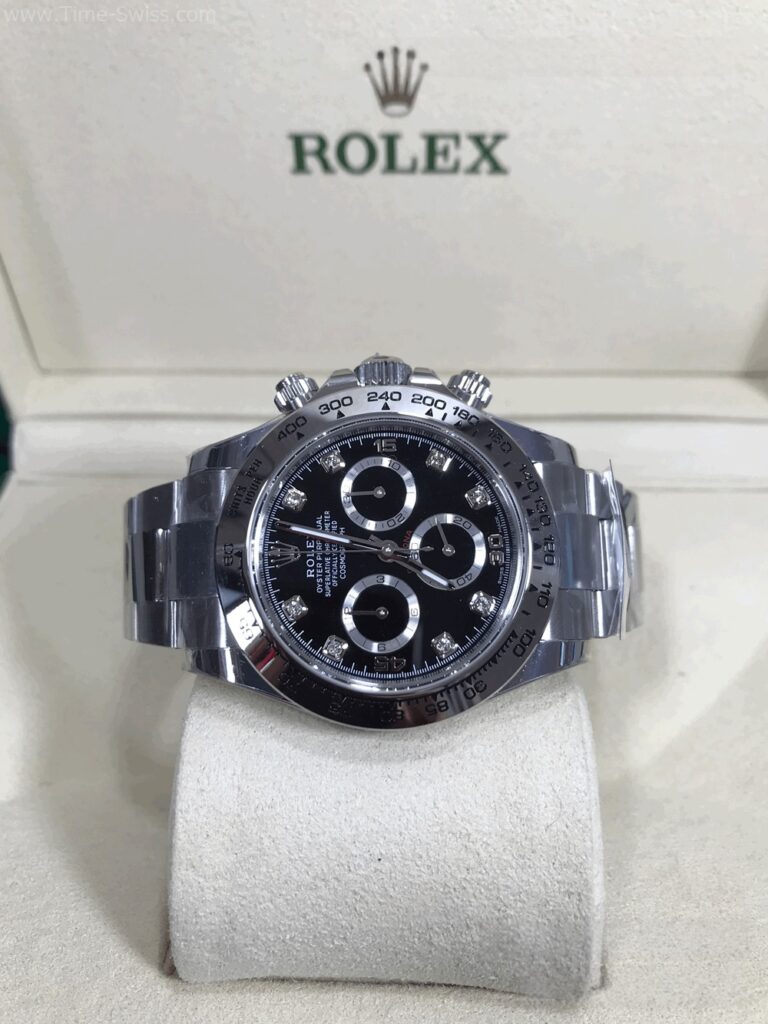 Rolex Daytona Black Dial Diamond 40mm BT Swiss หน้าดำ เลขเพชร 08