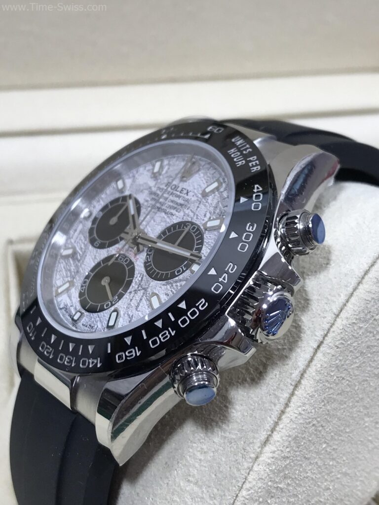 Rolex Daytona White Dial Meteorite Rubble 40mm Swiss หน้าขาวขีด อุกกาบาต สายยาง 02