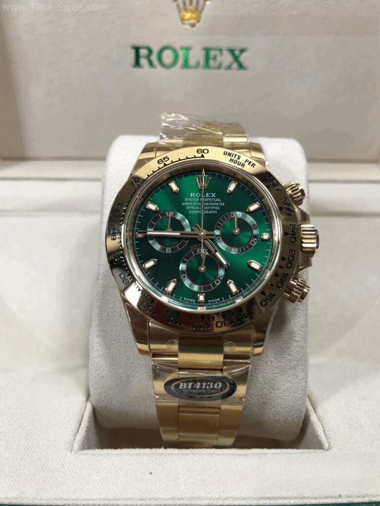 Rolex Daytona Gold Loki Green Dial 40mm BT Swiss เรือนทอง หน้าเขียว 01