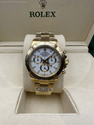 Rolex Daytona Gold M116508-0001 4130 White Dial 40mm Clean Swiss