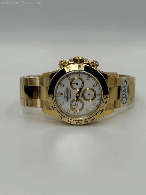 Rolex Daytona Gold M116508-0001 4130 White Dial 40mm Clean Swiss