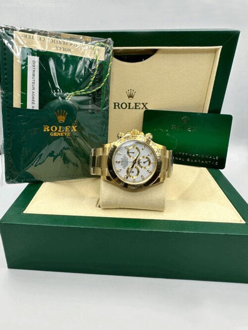 Rolex Daytona Gold M116508-0001 4130 White Dial 40mm Clean Swiss